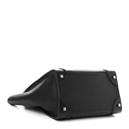 Celine Drummed Calfskin Mini Luggage Black 4 of 10