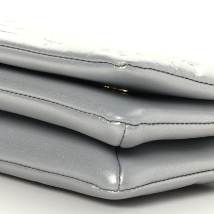 Louis Vuitton Metallic Lambskin Embossed Monogram Pochette Coussin Silver 8 of 8
