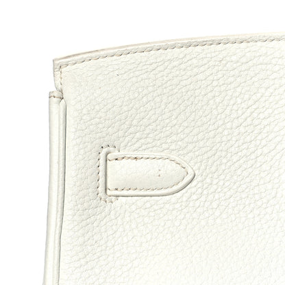 Hermes Taurillon Clemence Lizard Club Birkin 35 Blanc Gris Perle Sanguine 14 of 18