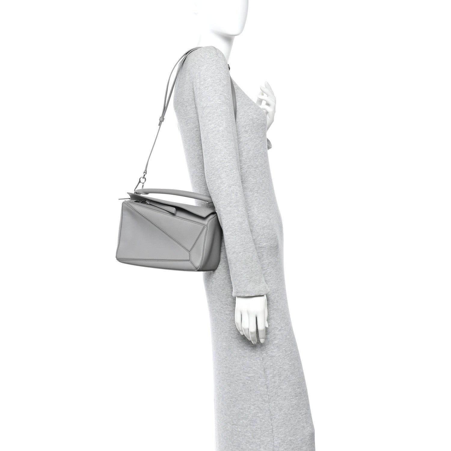 Loewe Calfskin Small Puzzle Bag Pearl Grey 2 of 9