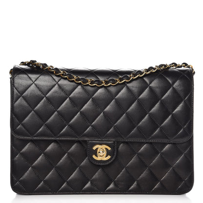 Chanel Lambskin Quilted Medium Single Flap Black 1 of 8