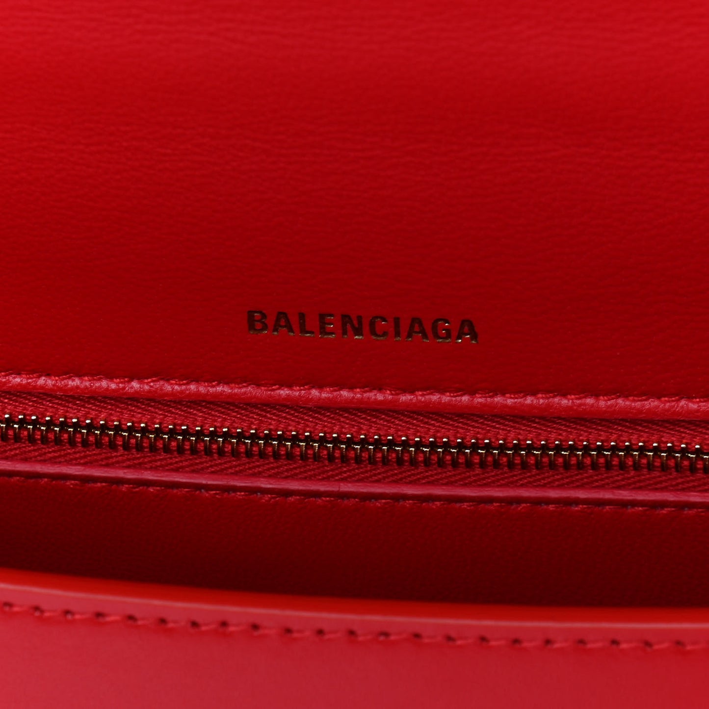 Shiny Box Calfskin Medium Hourglass Top Handle Bag Bright Red