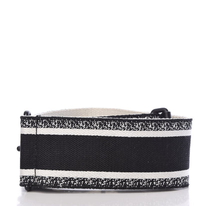 Christian Dior Canvas Embroidered Shoulder Strap Black Ultramatte 2 of 7