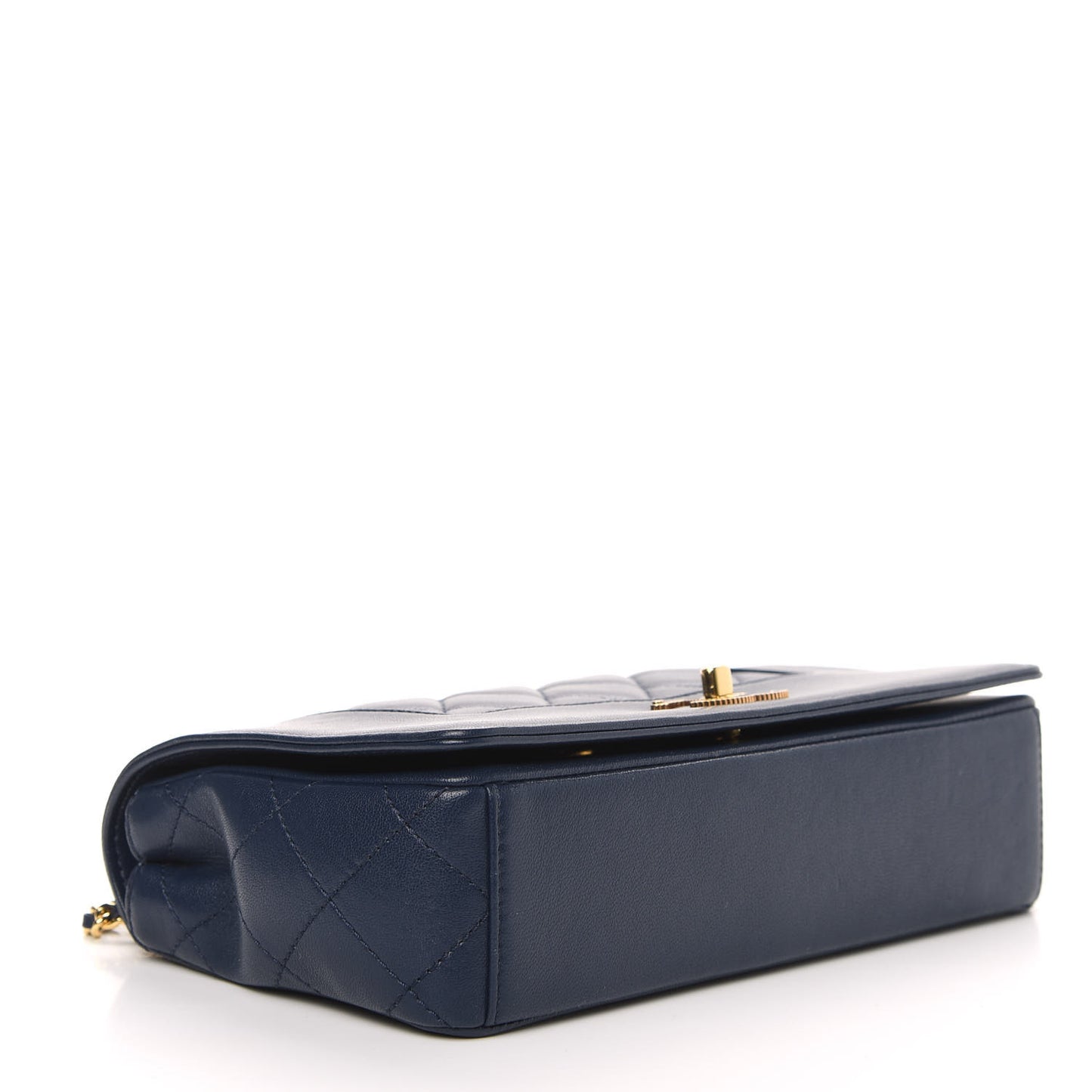 Sheepskin Quilted Medium Vintage Mademoiselle Flap Dark Navy
