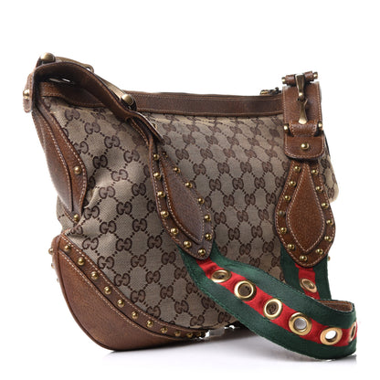 Gucci Monogram Pelham Studded Shoulder Bag Brown 2 of 11