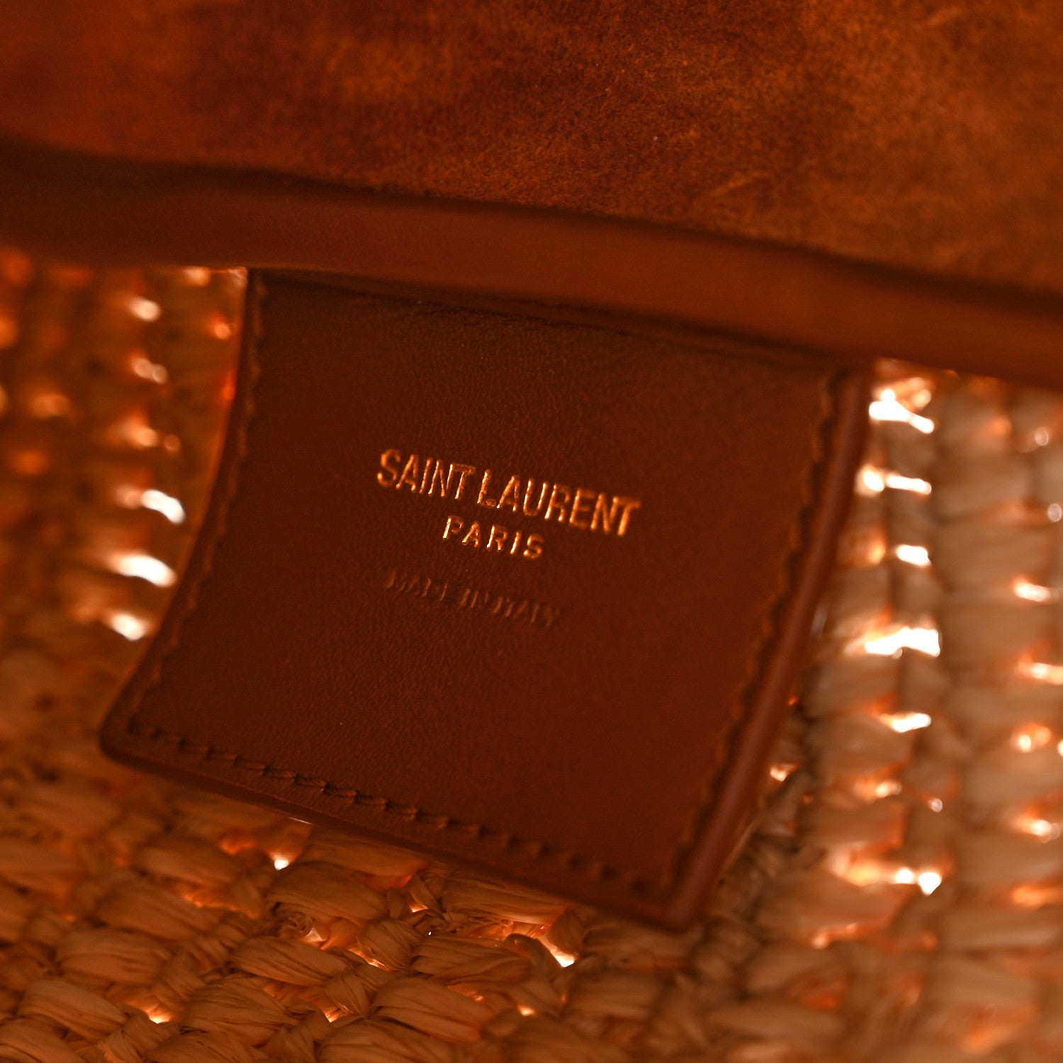 Saint Laurent Raffia Calfskin Le 5 A 7 Small Hobo Natural Brick 6 of 15
