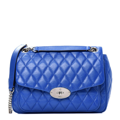 Mulberry Shiny Buffalo Quilted Darley Shoulder Bag Porcelain Blue 1 of 13