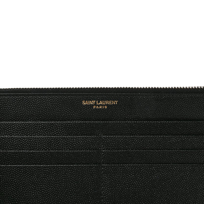 Saint Laurent Grain De Poudre Monogram Uptown Wallet Black 6 of 9