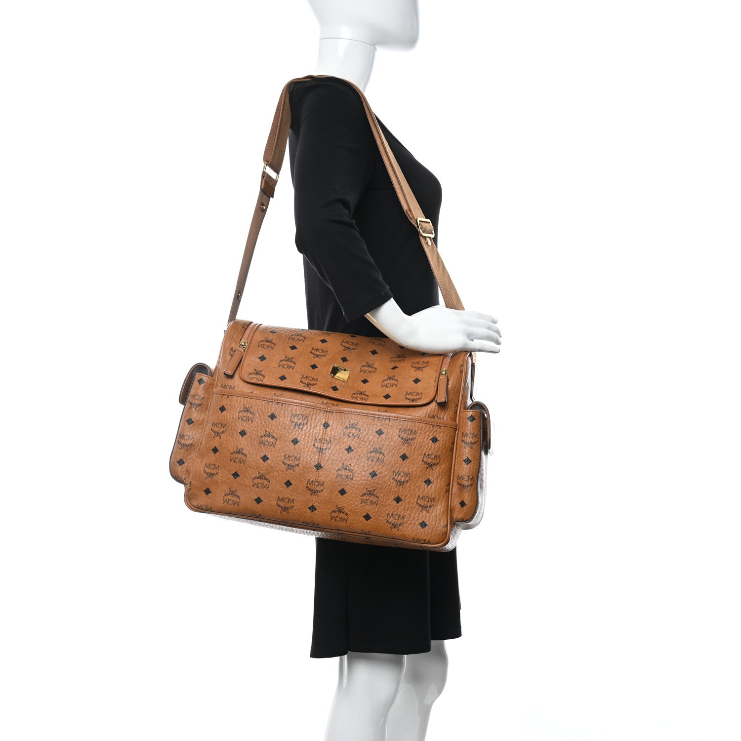 MCM Visetos Large Klassik Diaper Bag Cognac 2 of 13