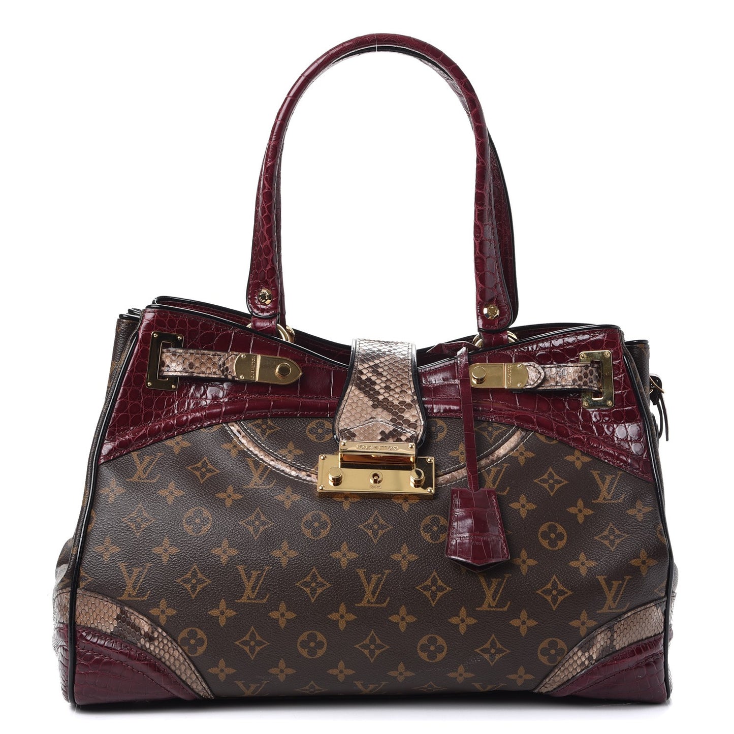 Monogram Python Alligator Monogramissime Exotic Shopper GM Bordeaux