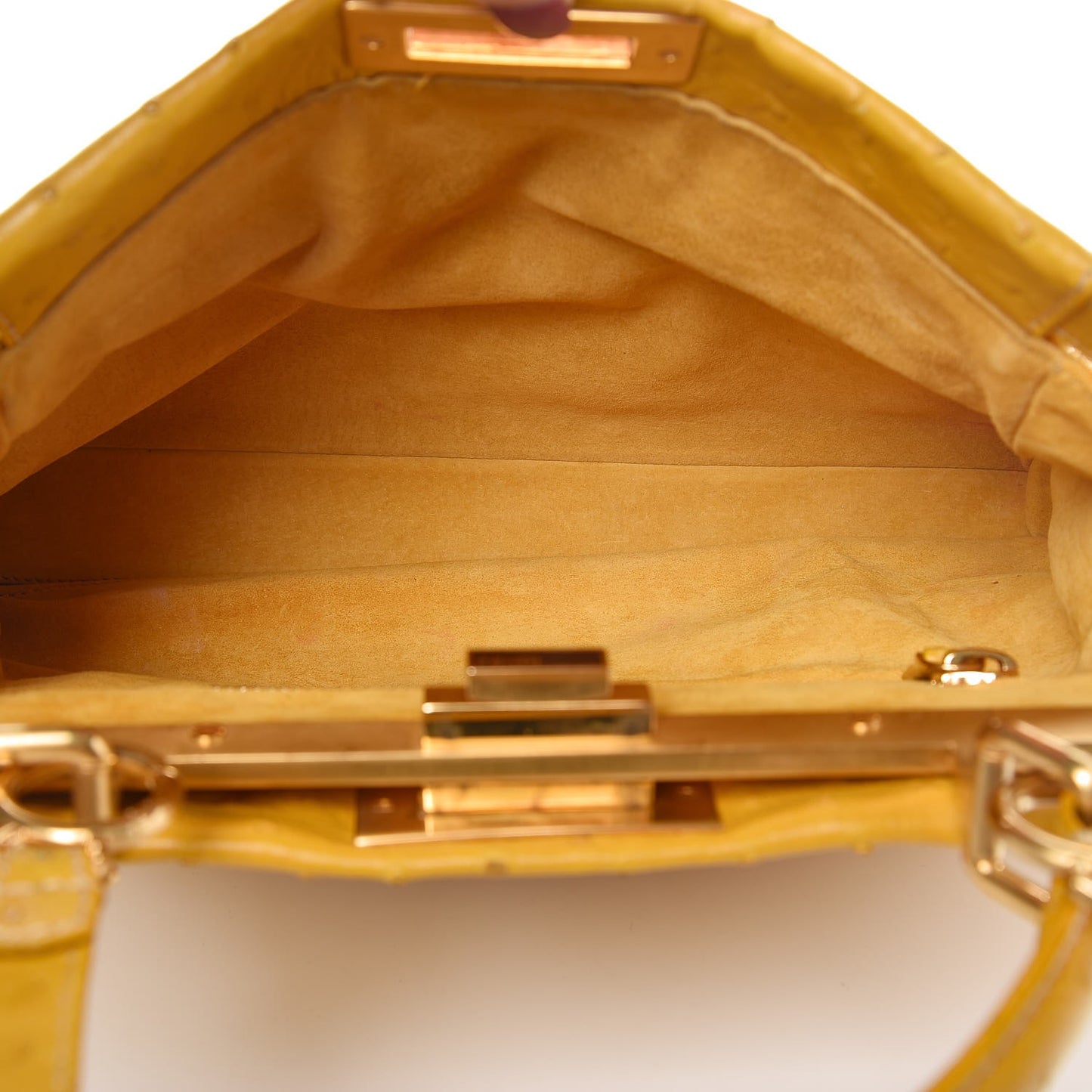Ostrich Medium Peekaboo Iconic Satchel Yellow