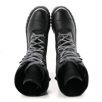 Prada Vitello Montana Neoprene Combat Boots 36 Black 2 of 10