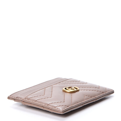Gucci Calfskin Matelasse GG Marmont Card Holder Porcelain Rose 3 of 8