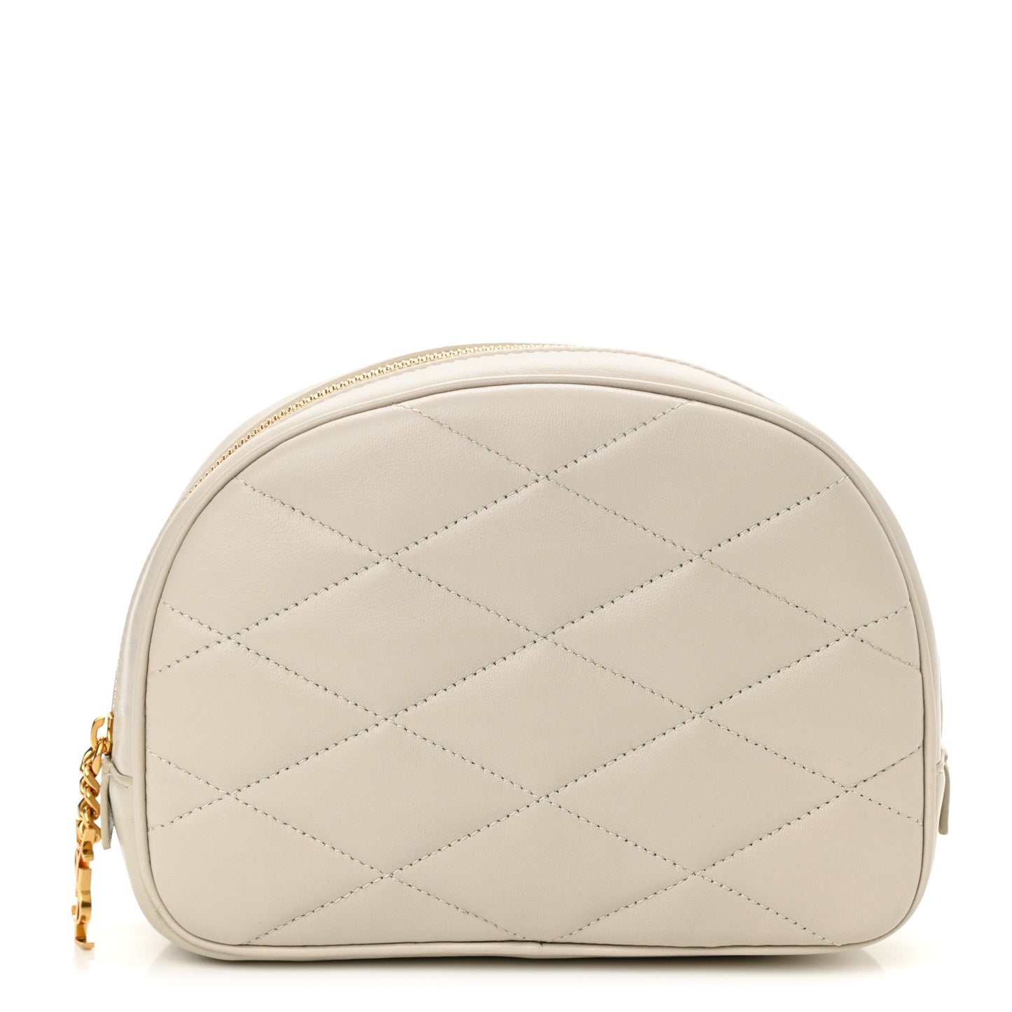 Lambskin Quilted Lolita Cosmetic Pouch Crema Soft
