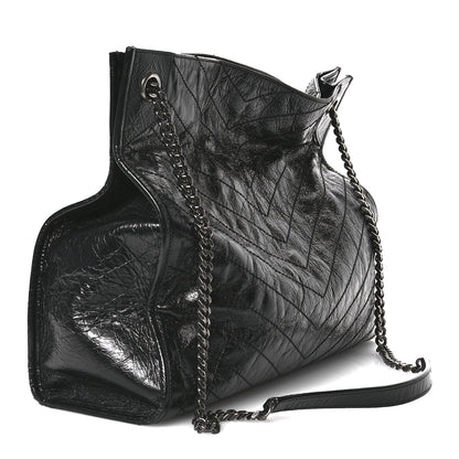 Saint Laurent Crinkled Calfskin Matelasse Monogram Large Niki Shopper Tote Black 3 of 10