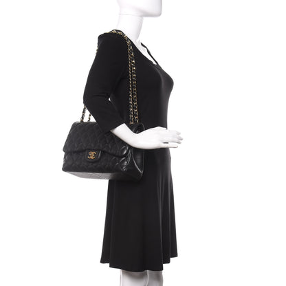 Chanel Lambskin Quilted Jumbo Double Flap Black 2 of 9