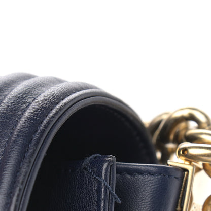 Chanel Braided Sheepskin New Medium Boy Flap Navy 13 of 13