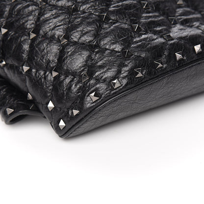 Valentino Garavani Craquele Nappa Rockstud Spike Belt Bag 85 Black 8 of 9