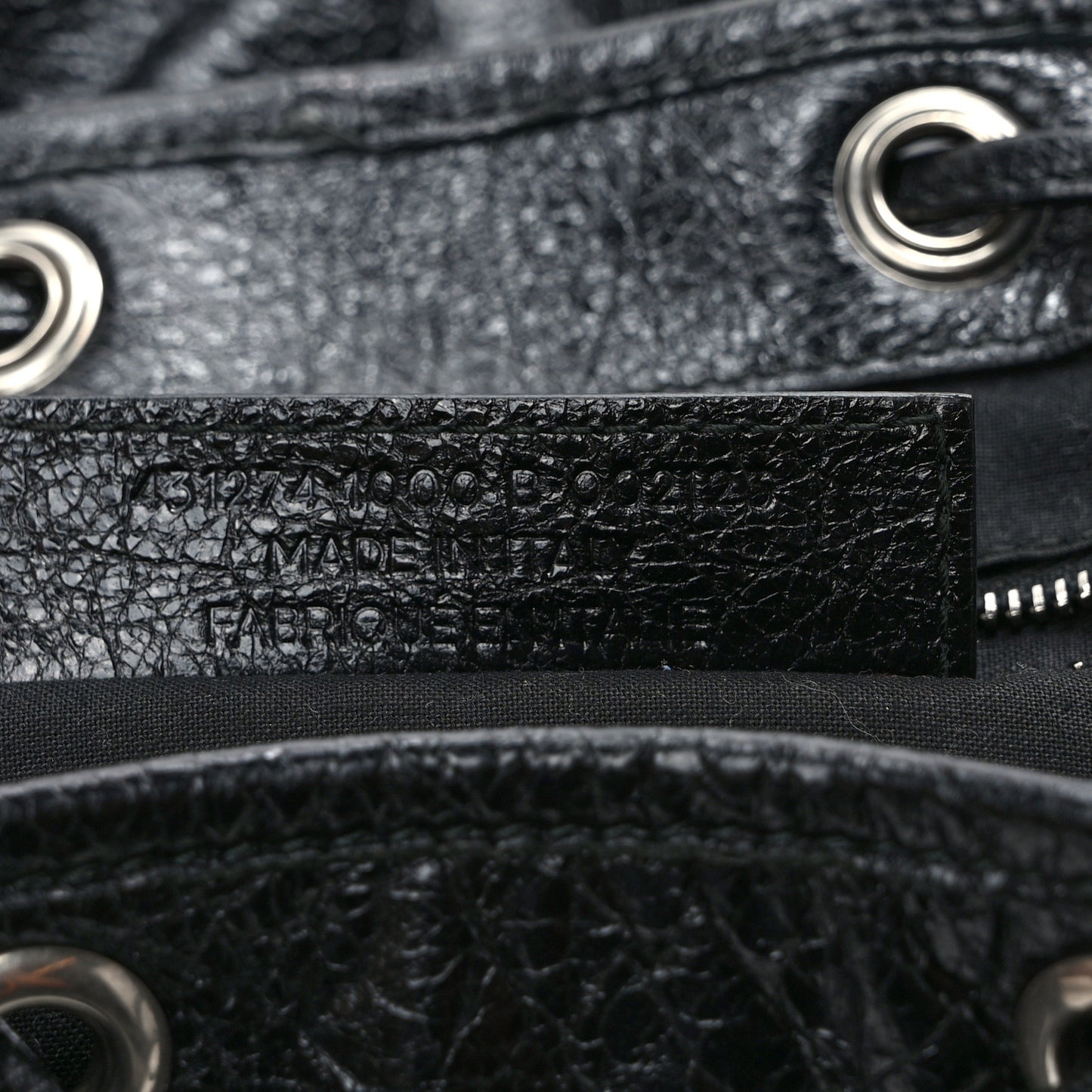 Agneau Silver Metallic Edge Hardware Backpack Black