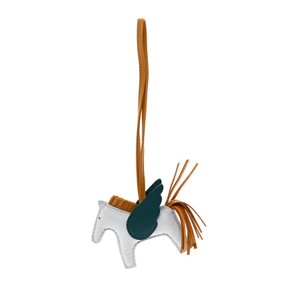 Hermes Milo Lambskin Grigri Rodeo Pegase Horse Bag Charm PM Bleu Brume Sesame Vert Bosphore 1 of 4