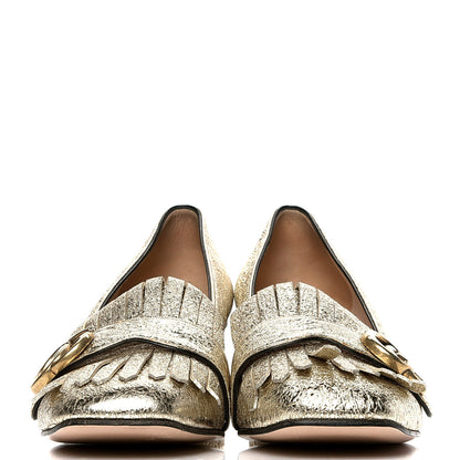 Gucci Galassia GG Marmont Fringe 50mm Loafer Pumps 39 Platino 3 of 6