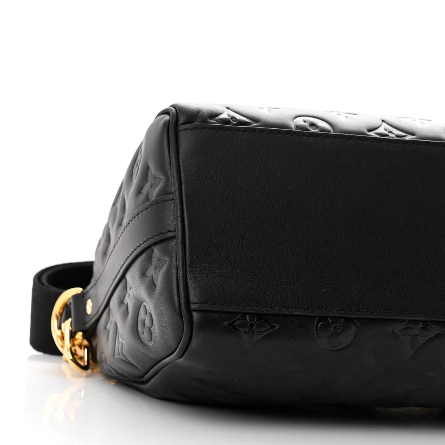 Lambskin Embossed Monogram Speedy 22 Bandouliere Black