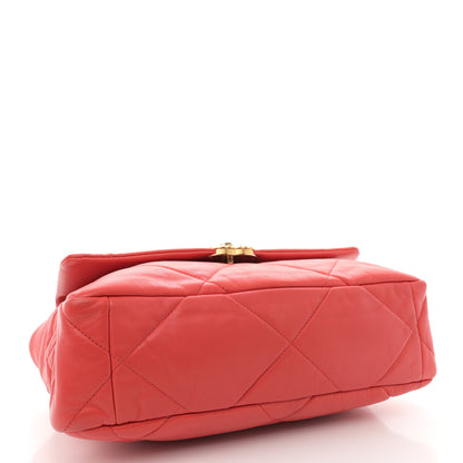 Chanel Goatskin Quilted Large Chanel 19 Flap Red 4 of 16