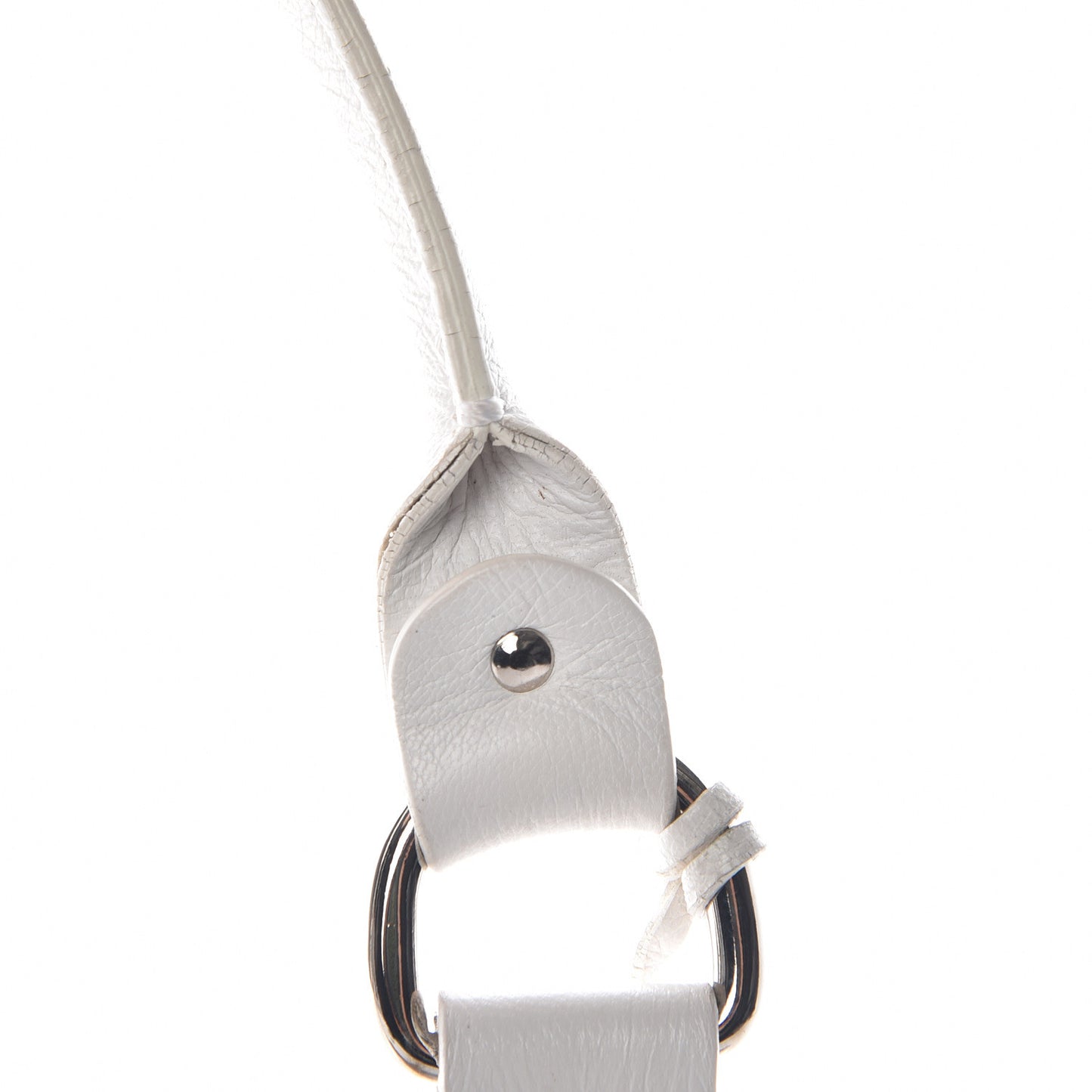 Laminated Calfskin Small Devil Trapezio Tote White