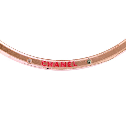 Chanel Translucent Resin Crystal Hoop Earrings Pink Multicolor 4 of 6
