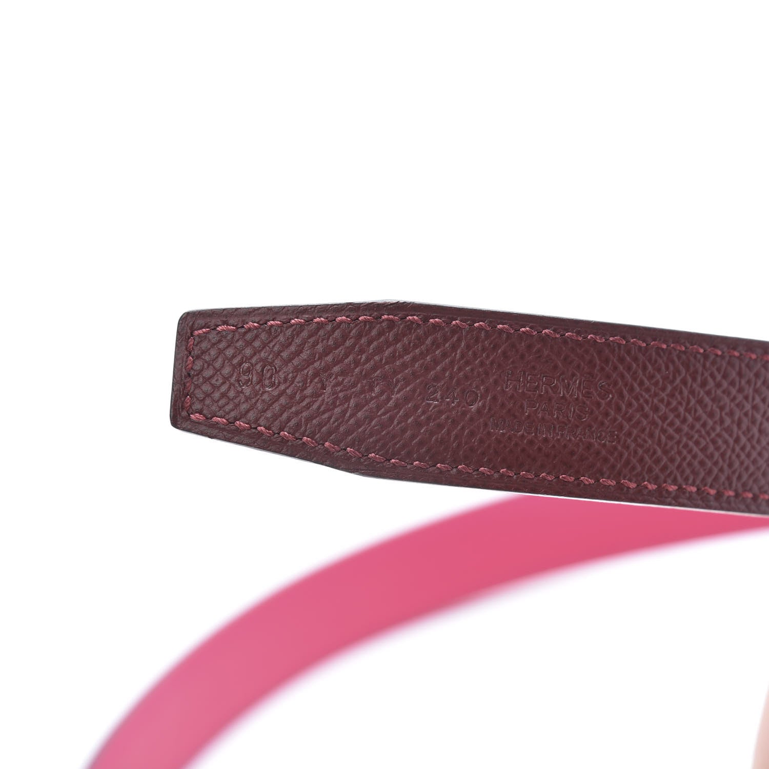 Hermes Swift Epsom 24mm Belt Strap 90 Rose Mexico Rouge H 4 of 9