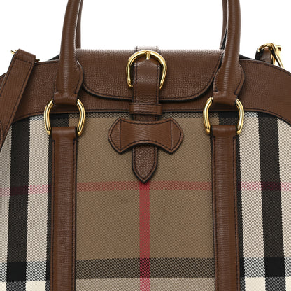 Burberry Derby Calfskin House Check Medium Milverton Satchel Tan 8 of 10