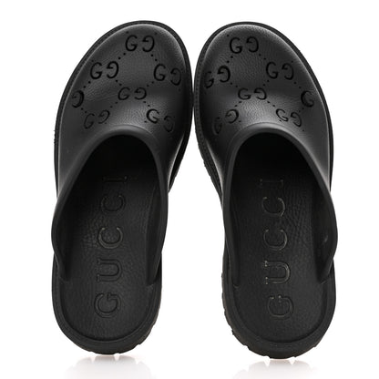 Gucci Rubber GG Monogram Mens Sandals 11 Black 2 of 12