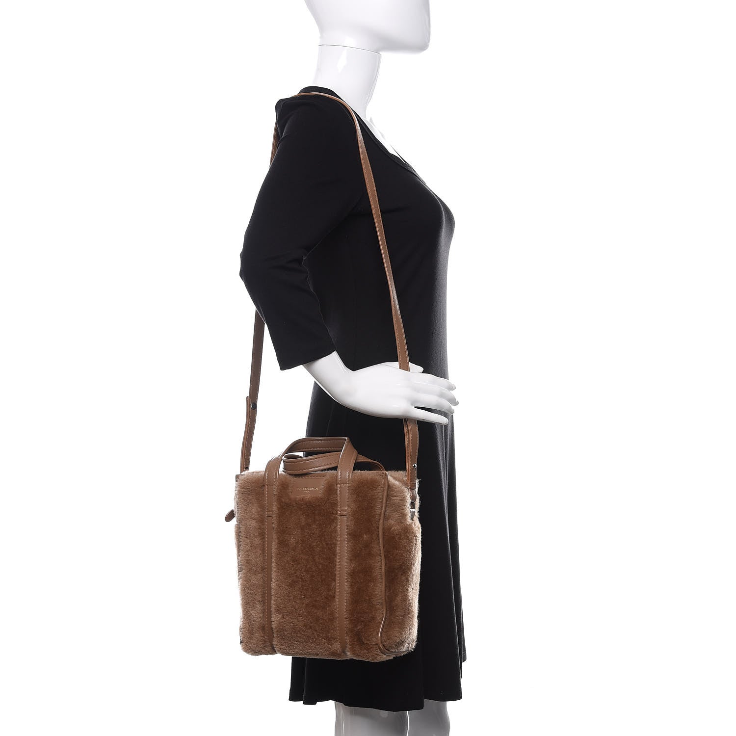 Balenciaga Shearling XS Bazar Shopper Tote Beige 2 of 18