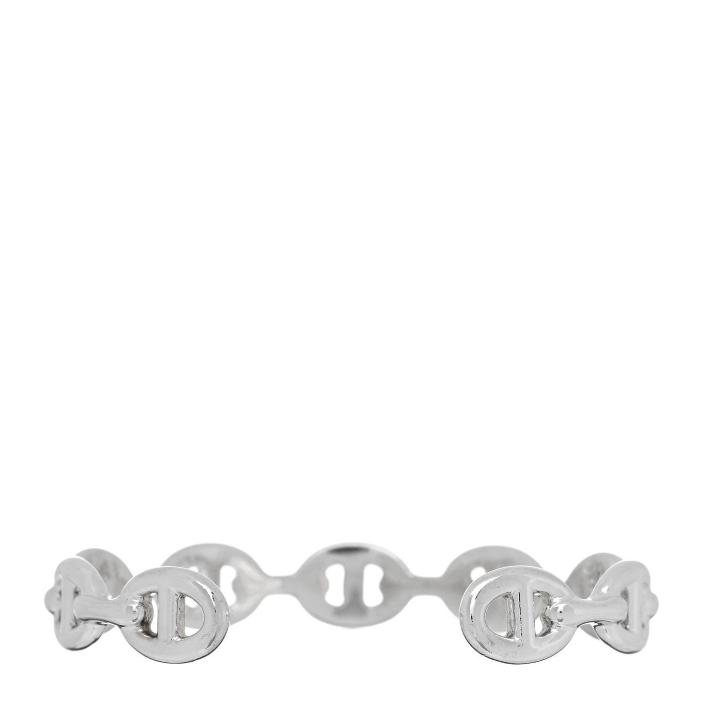 Sterling Silver MM Chaine d'Ancre Enchainee Cuff Bracelet ST