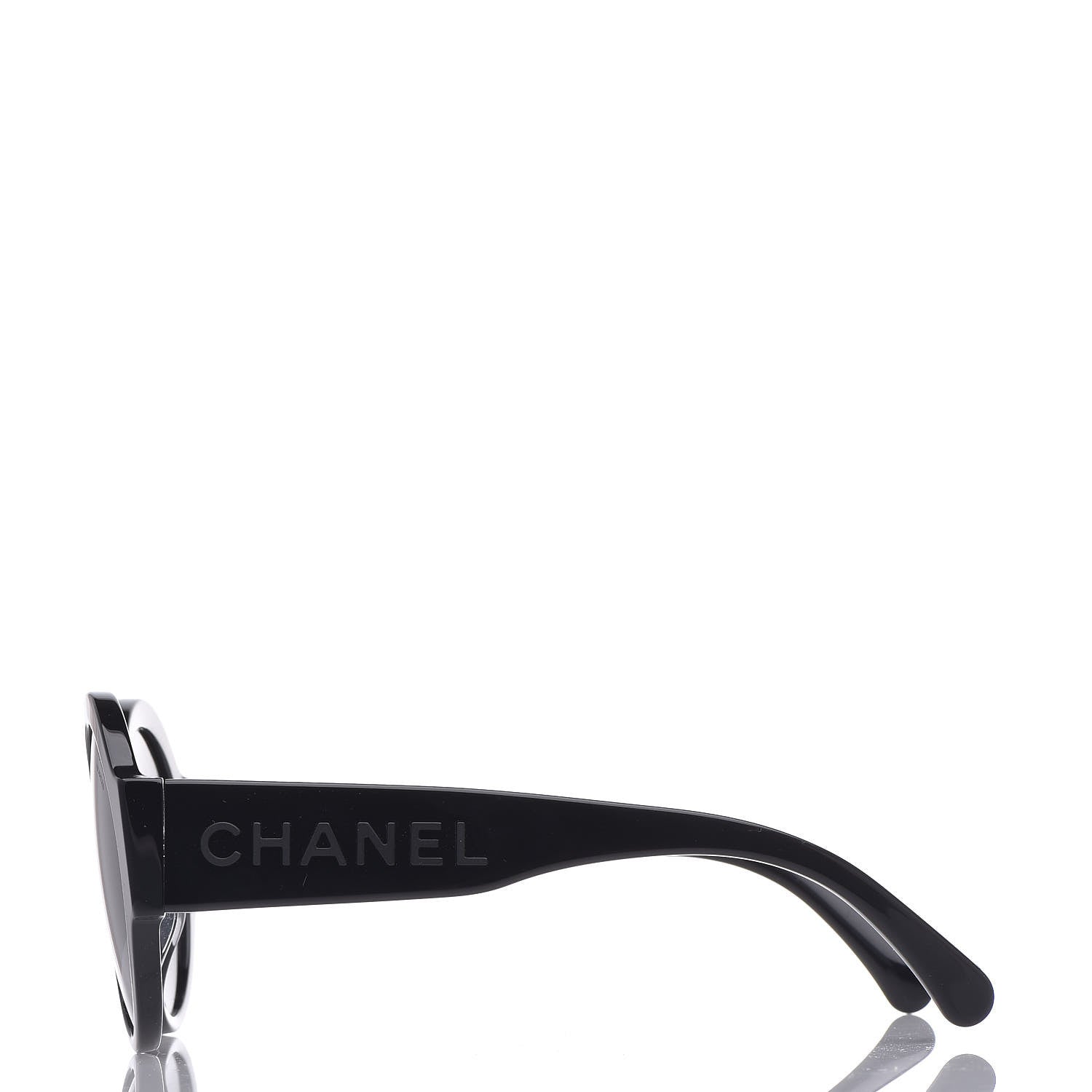 Chanel Acetate Polarized Round Sunglasses 5410 Black 3 of 8