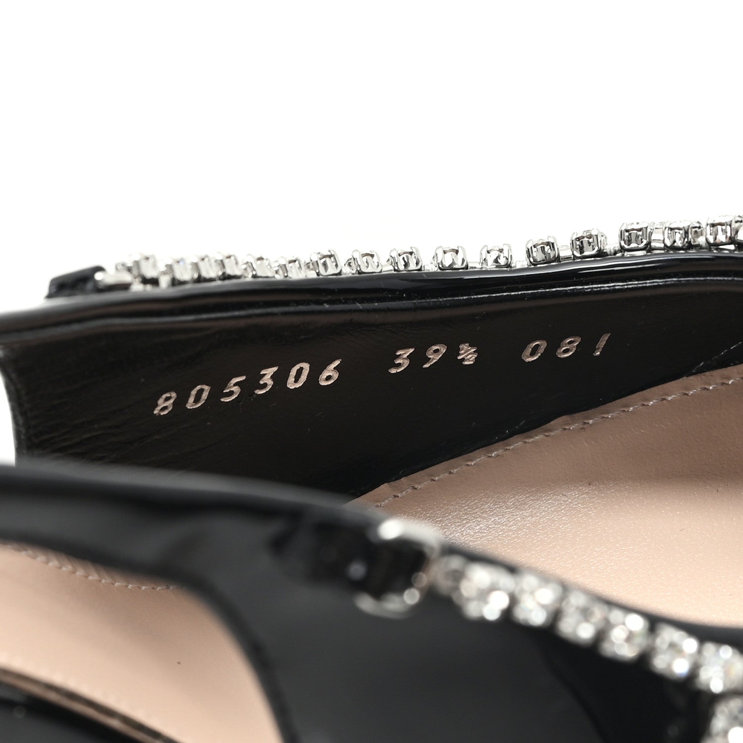 Gucci Vernice Crystal Embellished Guinevere Slingback Pumps 39.5 Black 9 of 10