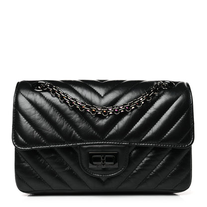 Chanel Aged Calfskin Chevron Quilted 2.55 Reissue Mini Flap So Black 1 of 10