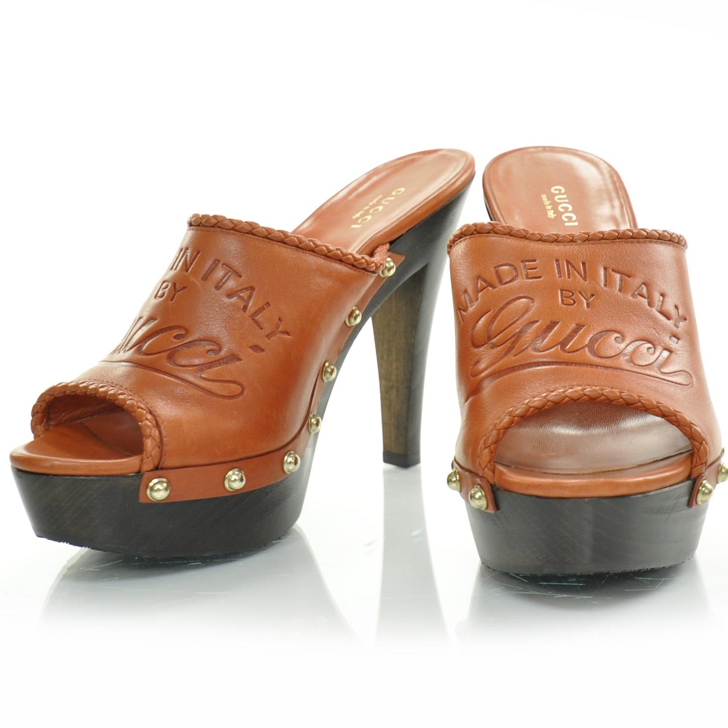 Leather Studded Craft Clogs 38