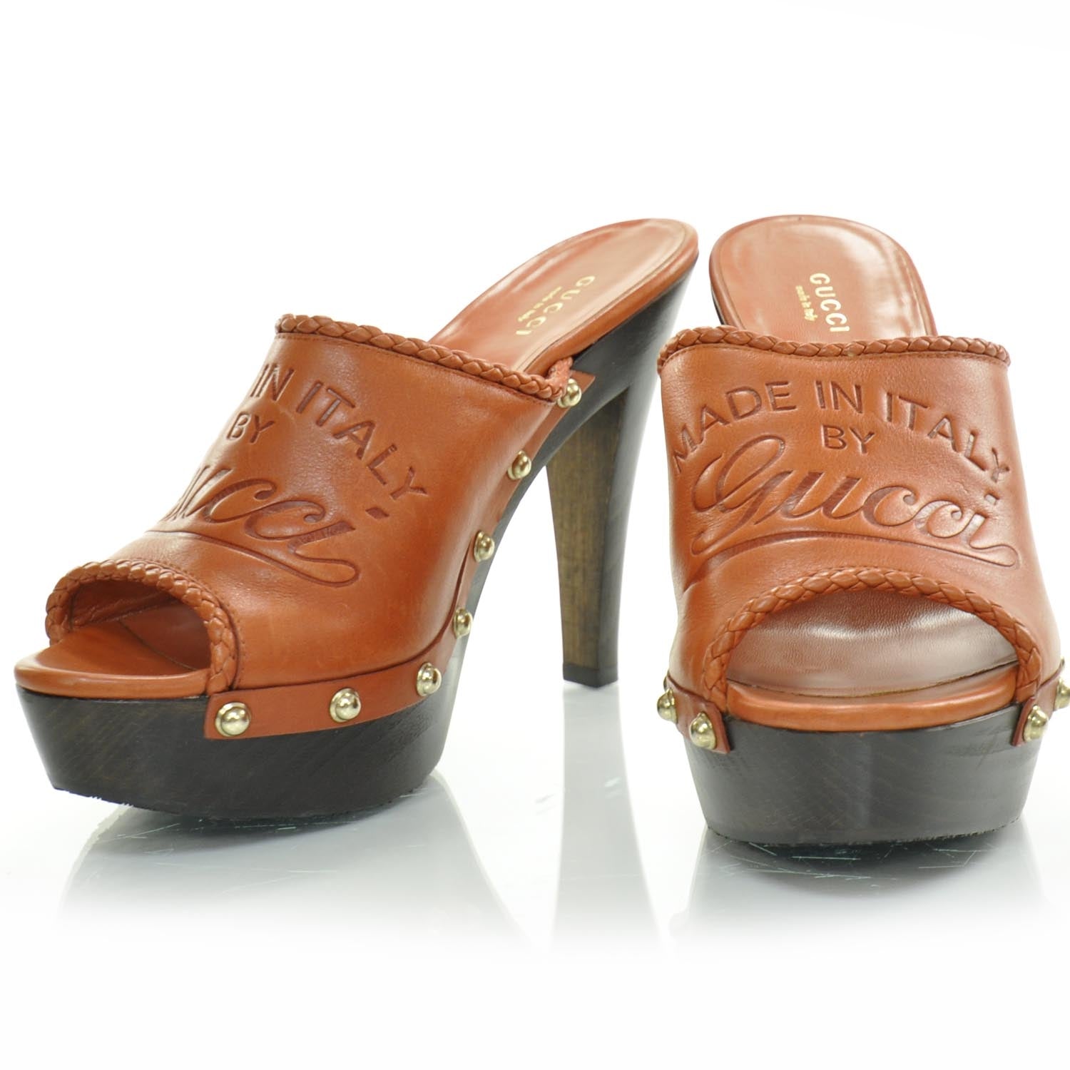 Gucci Leather Studded Craft Clogs 38 1 of 8