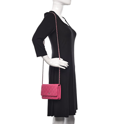 Chanel Caviar Quilted Wallet on Chain WOC Pink 2 of 12