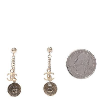 Chanel Enamel N°5 CC Drop Earrings Gold 2 of 3