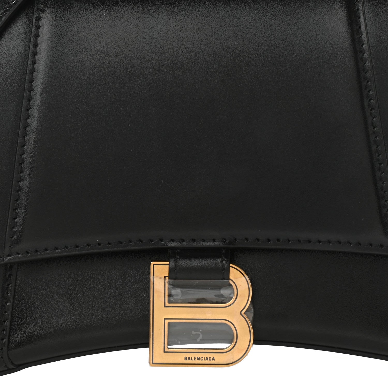 Balenciaga Shiny Box Calfskin Small Hourglass Top Handle Bag Black 7 of 9