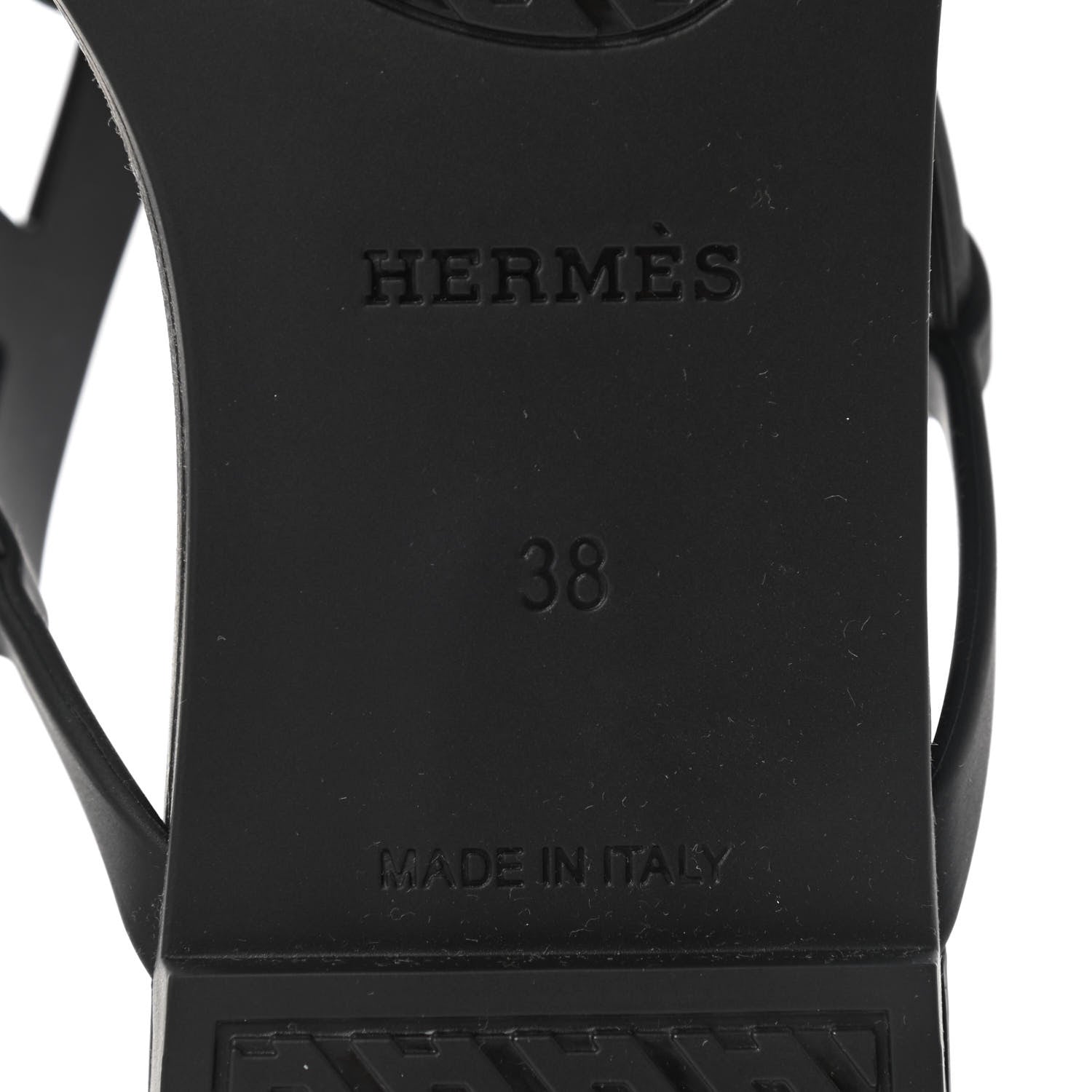 Hermes Rubber Womens Egerie Sandals 38 Black 6 of 8