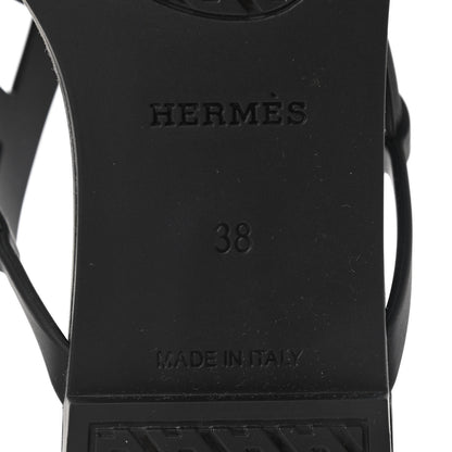 Hermes Rubber Womens Egerie Sandals 38 Black 6 of 8