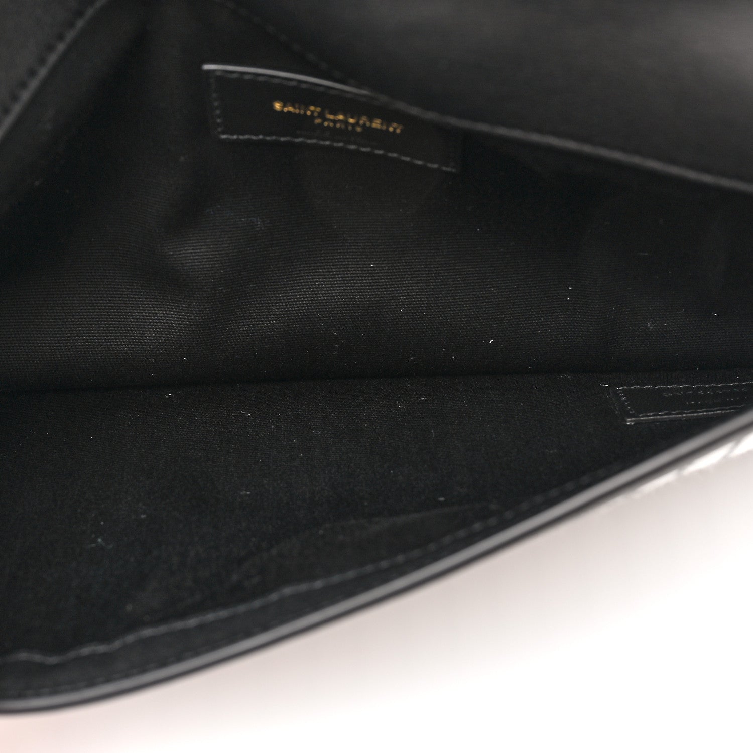 Saint Laurent Canvas Striped Uptown Pouch Beige Black 5 of 10