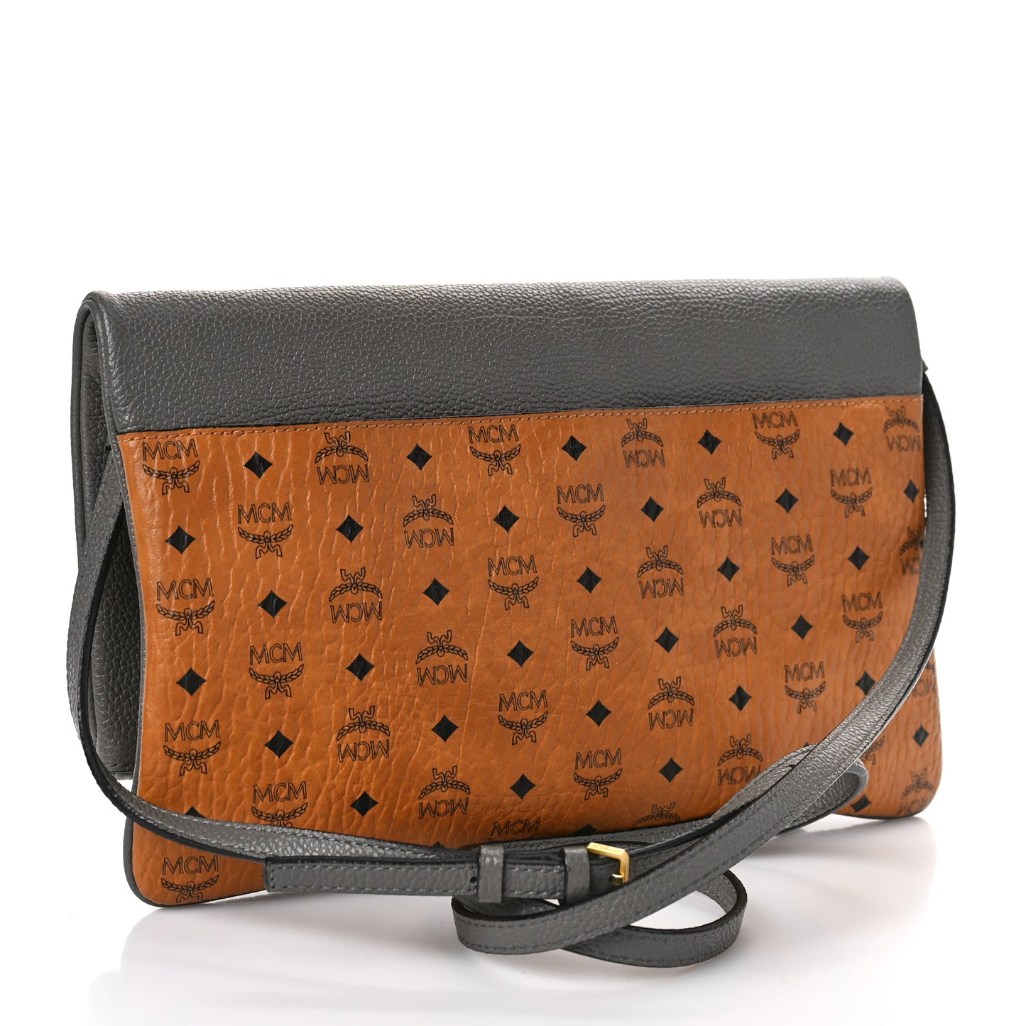Visetos Corina Foldover Crossbody Bag Cognac Black