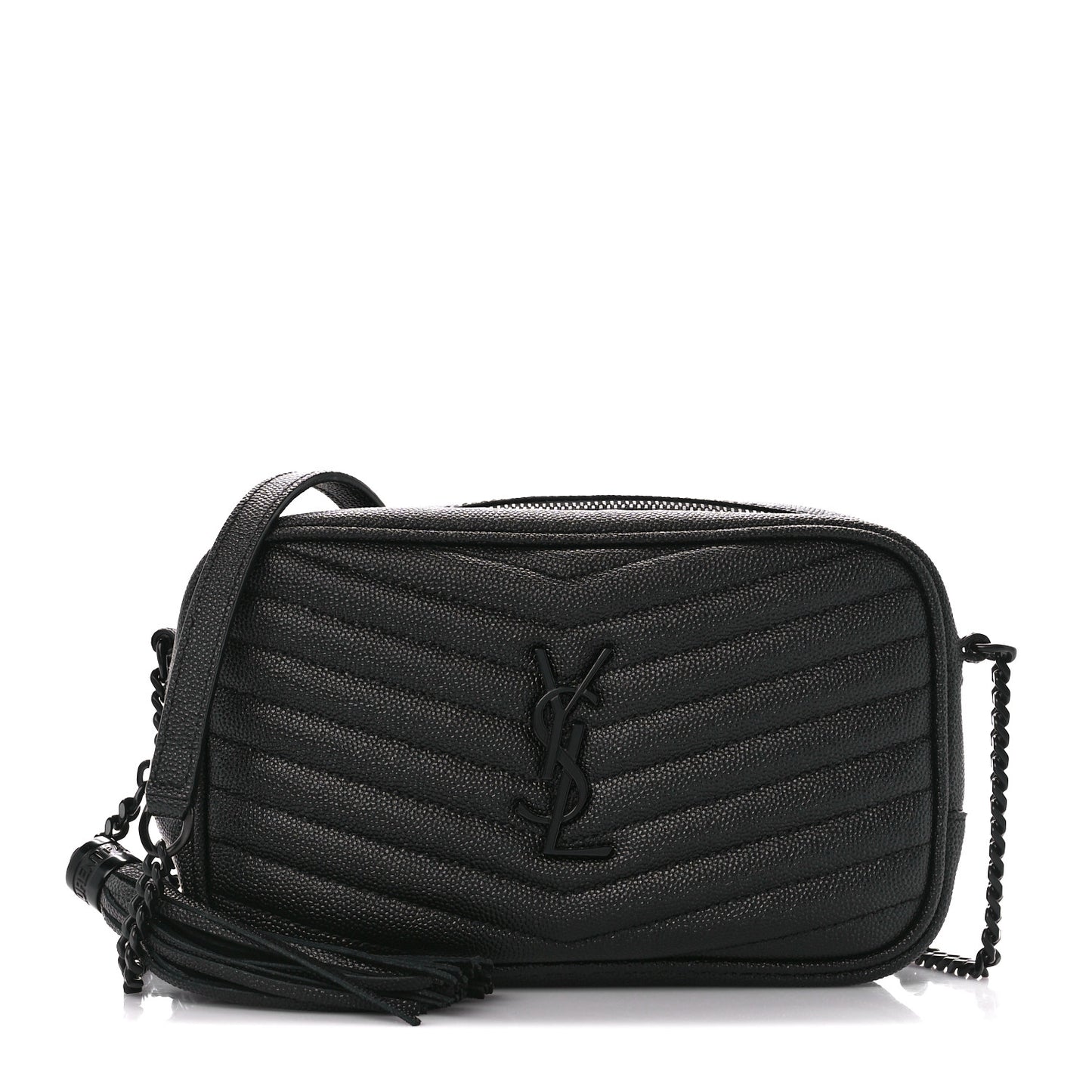 Grain De Poudre Matelasse Monochrome Monogram Mini Lou Camera Bag Black