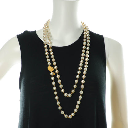 Chanel Pearl CC Long Medallion Necklace Gold 2 of 4