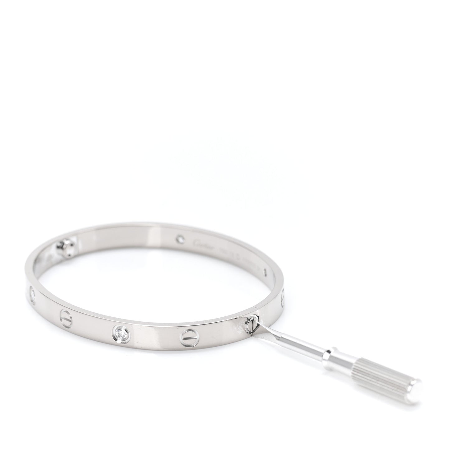 18K White Gold 4 Diamond LOVE Bracelet 18