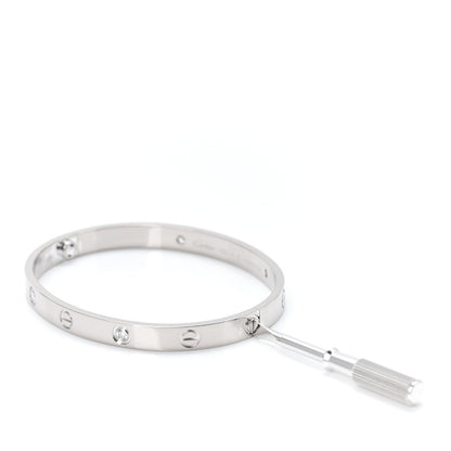 Cartier 18K White Gold 4 Diamond LOVE Bracelet 18 5 of 6